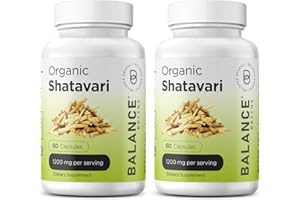BALANCEBREENS Organic Shatavari 1200mg, 60 Capsules - Lactation Support Vitamins, Hormonal Balance for Women, Asparagus Racemosus Root