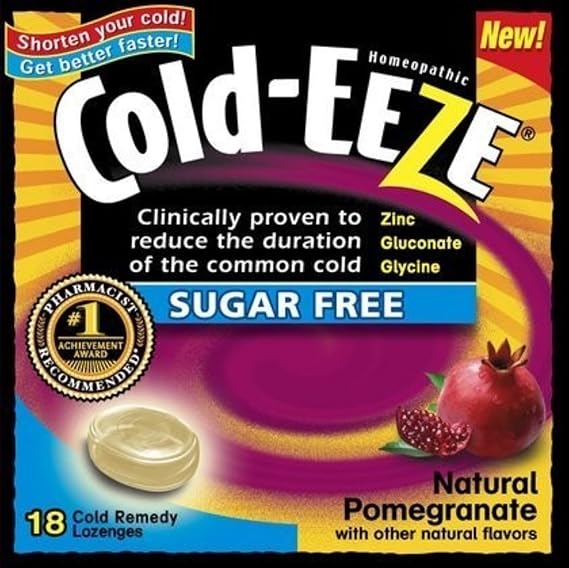 COLDEEZE Lozenges Natural Pomegranate Sugar Free Box 18