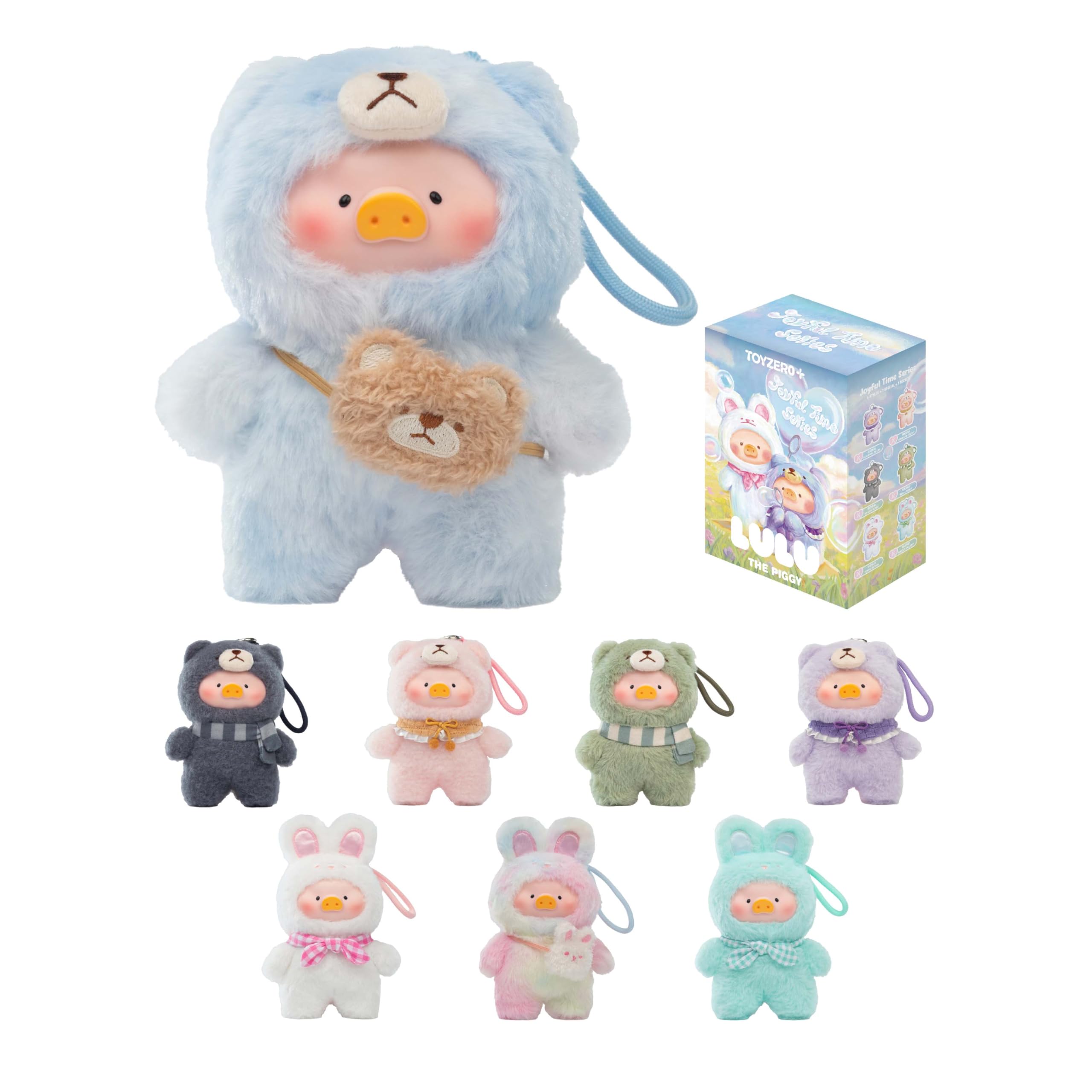 Photo 1 of TOYZERO + Official Lulu The Piggy Blind Box - Joyful Time Series Plush Keychain Blind Boxes Figures Cute Stuffed Animals Mystery Box Collectibles Toys Home Decorations Birthday Gifts, Single Box
