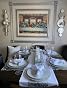 SARO LIFESTYLE Agatha Collection Cotton Table Runner - 16x120 Inches, Metallic Banded Silver