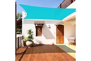 Coarbor 10'x13' Waterproof Sun Shade Sail Rectangle Canopy Shade Cover for Patio Outdoor Backyard Lawn Garden Pergola, Turquoise