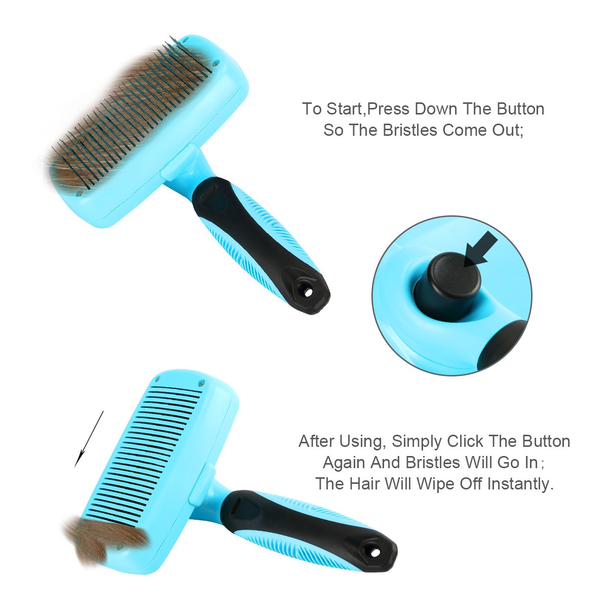Pet Neat Self Cleaning Slicker Brush Effectively Reduces Shedding By Up