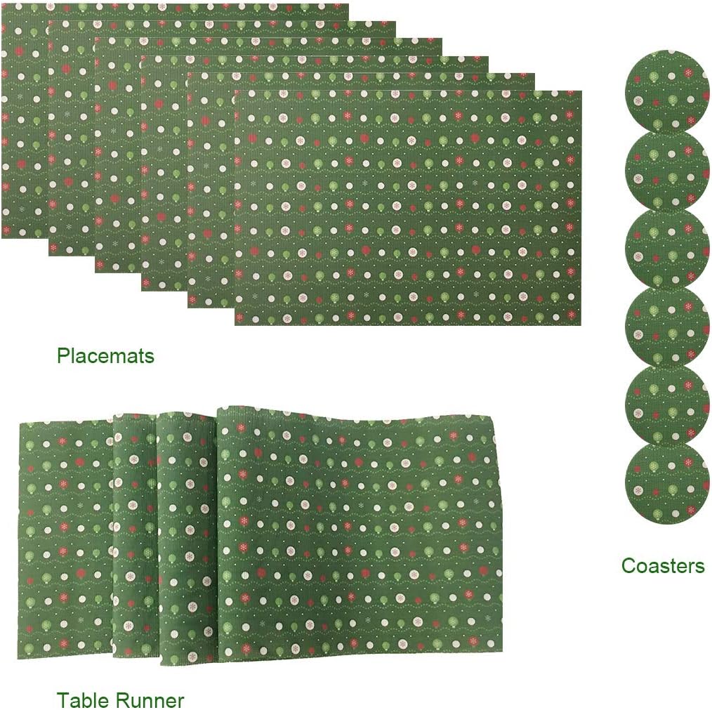 Desun Set of 6 Placemats Placemats and Coasters with Table Runner