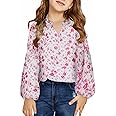 blibean Girl Flower Bell Sleeve Blouse Floral Fall Tops 4-15 Years