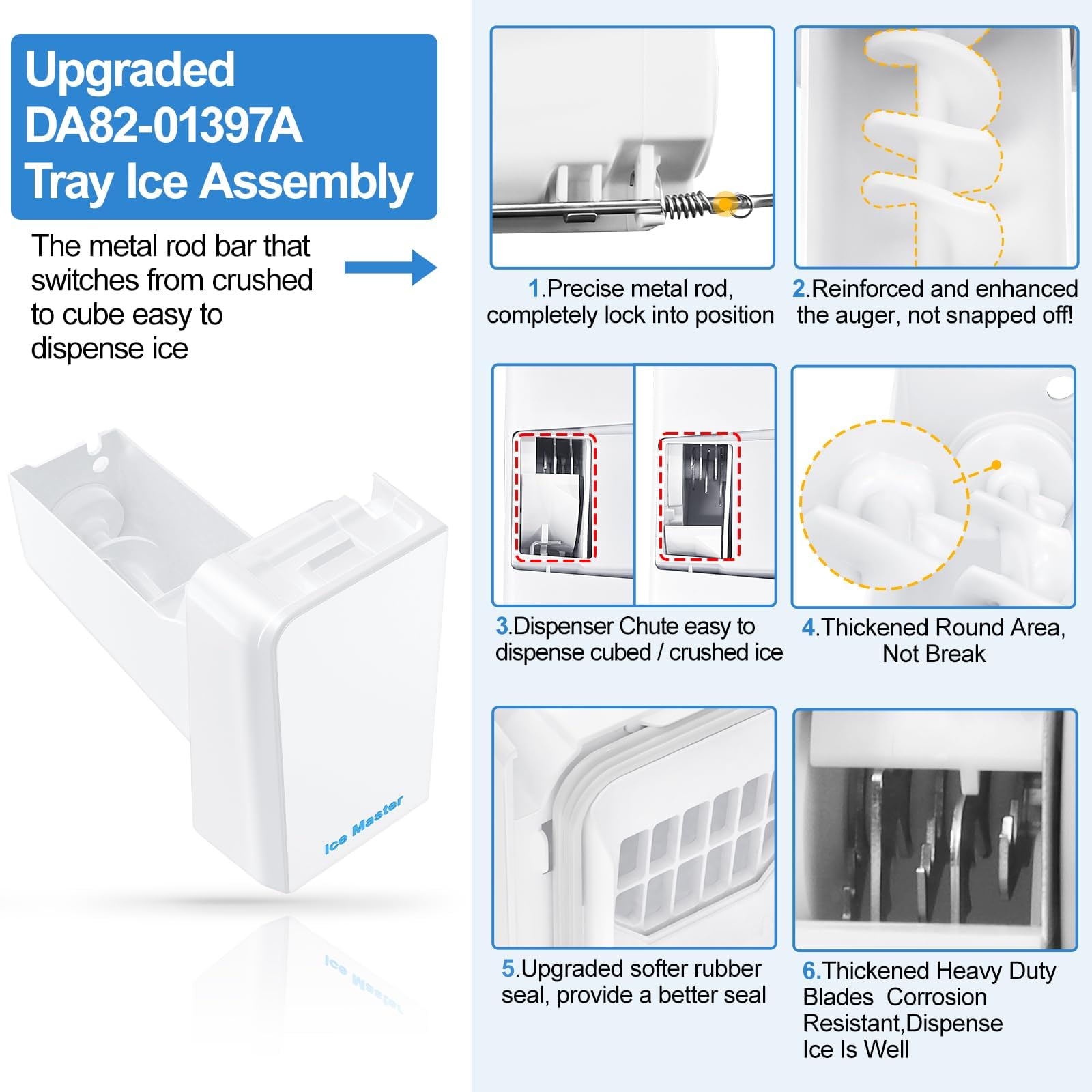 Condition photo showing New/Like New for upgraded rf24fsedbsr rf23hsesbsr ice maker da82-01397a ice bucket compatible with samsung ice maker 
