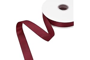 GTYBOVA 1 Inch x 100 Yards Double Face Burgundy Satin Ribbon 100% Polyester Multiple Colors Available Ideal for Gift Wrapping