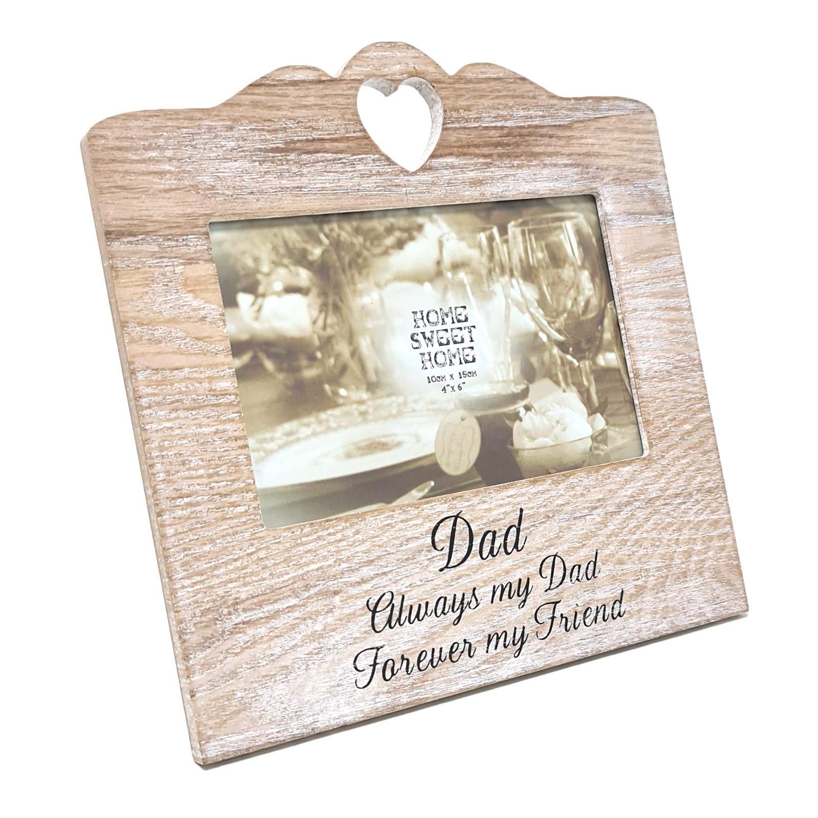 The Leonardo Collection 6" x 4" Shabby Chic Sentiment Wooden Photo Frame - Dad