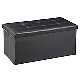 SUPER DEAL Leather Storage Ottoman Bench 30 Inches