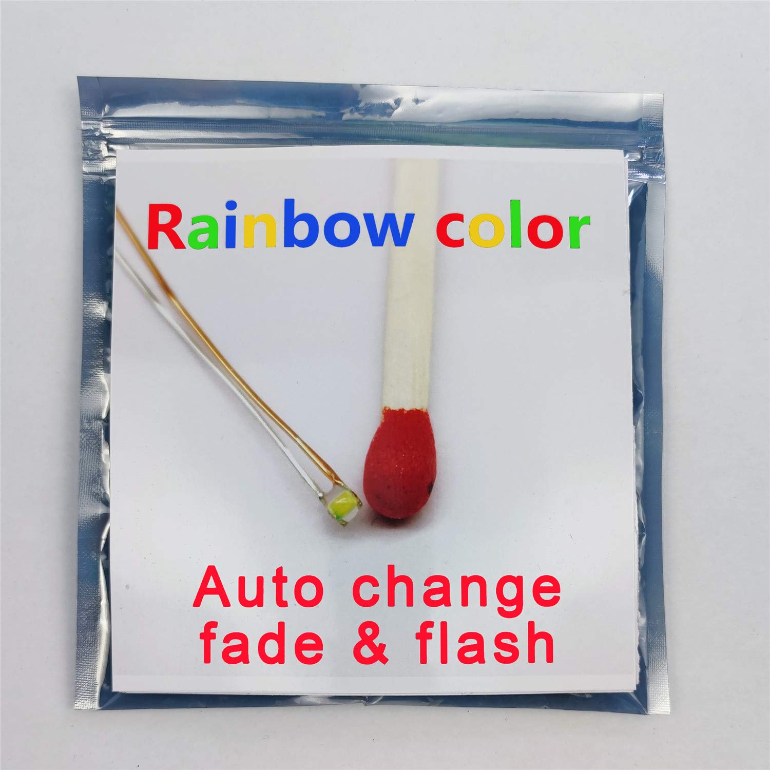 Bowerful 50 pcs Pre-soldered Rainbow RGB Flashing SMD Led 0605 + Muti-Resistor Micro Litz Wired Leads