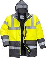 Portwest S466 Men’s Waterproof Hi Vis Traffic Jacket Yellow/Navy Medium view 1