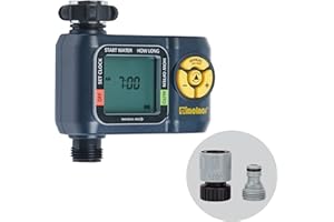 Melnor 65138AMZ AquaTimer Digital Hose Timer, 1-Zone Timer, QuickConnect Bundle, Black, Yellow