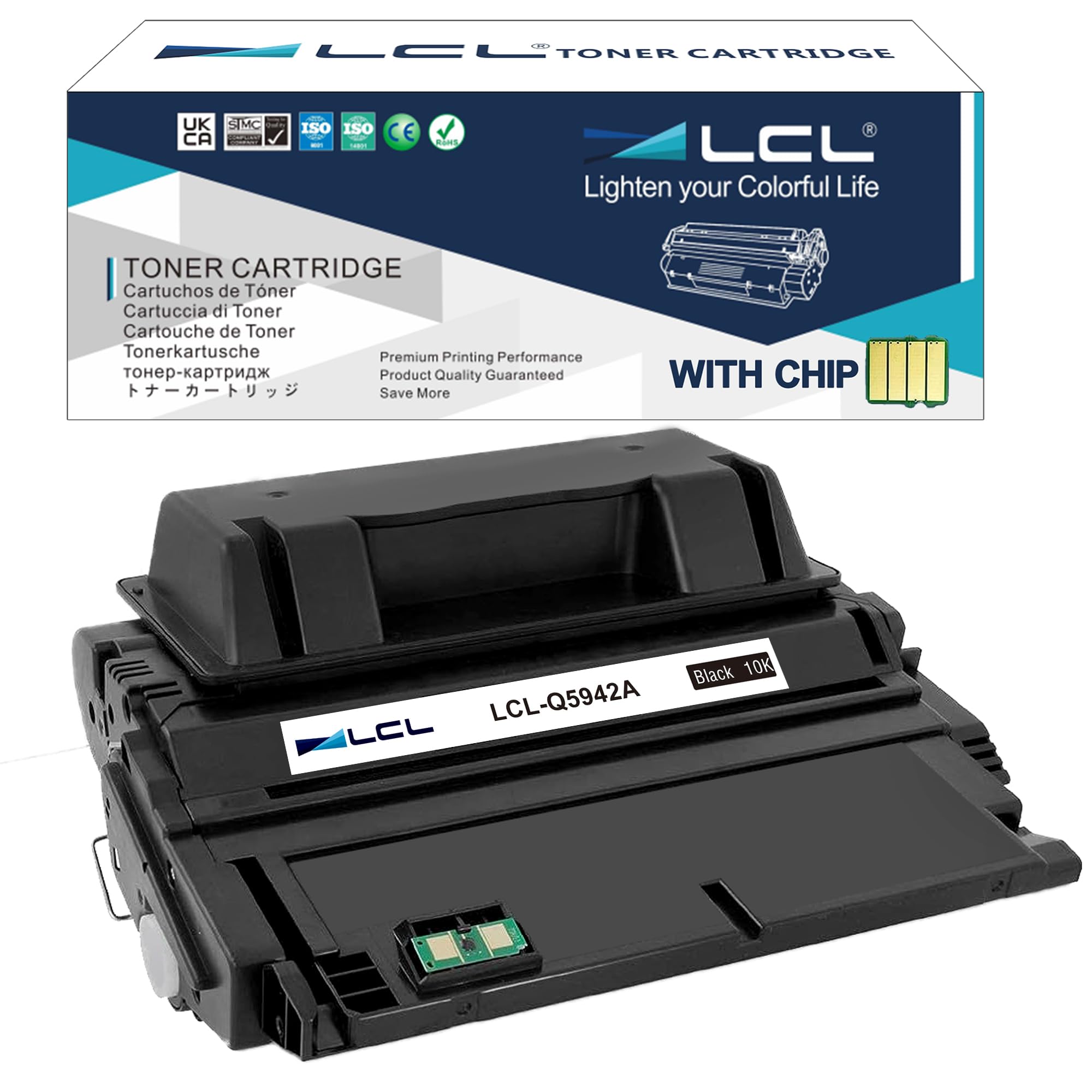 LCL Compatible Toner Cartridge 42A Q5942A (1 Black) Replacement for HP LaserJet 4240 4240n 4250 4250n 4250tn 4250dtn 4250dtnsl 4350 4350n 4350tn 4350dtn 4350dtnsl