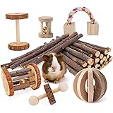 JanYoo Guinea Pig Toys Chinchilla Hamster Roller Rat Chews Toys Bunny Rabbits Exercise Wheels Molar Wooden for Teeth(Pack of 
