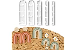 GeryVtee Acrylic Rainbow Arch Guide Set Clay Thickness Guide Polymer Clay Thick Guide Polymer Clay Earrings Jewerlry Supplies Polyemr Clay Earings Tools (5 Pcs)