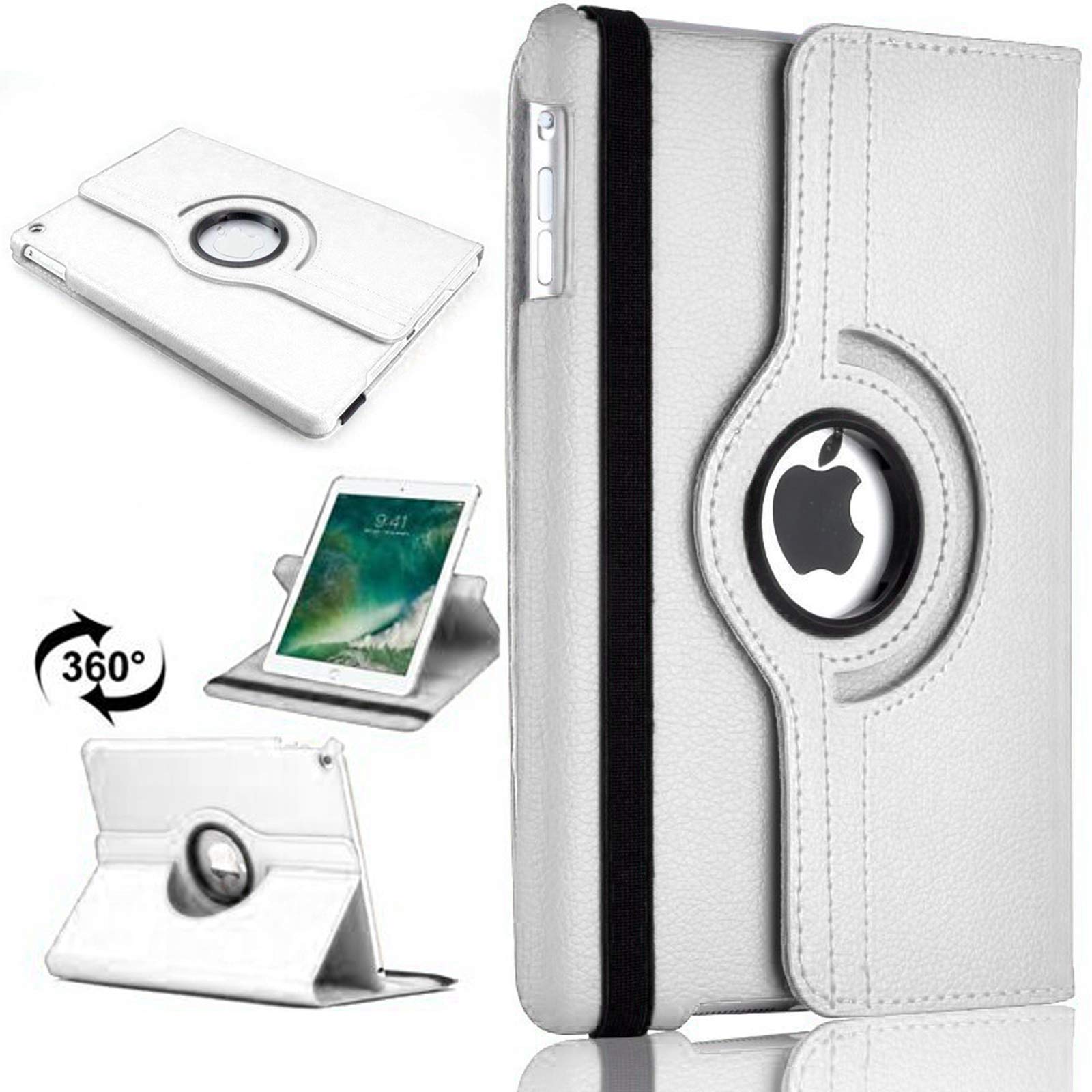 360 Rotating Case for iPad Pro 10.5 (2017), Air 3 (2019) PU Leather Stand Cover with Auto Sleep Function For iPad Pro 10.5/Air 3 (White)