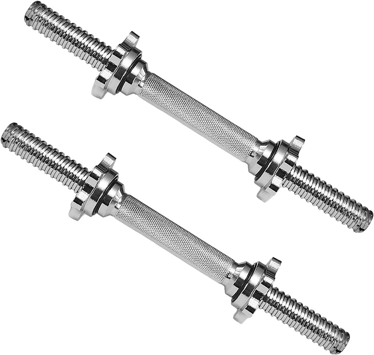 BKAUK 2Pcs 14 Inch Standard Threaded Dumbbell Handles Adjustable Dumbbell Bar Handles Fit 1 Inch Standard Weight Plate