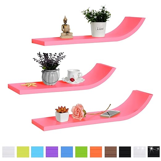 title=Woltu RG9271rs Mensole da Muro Scaffale Parete Libreria CD/DVD Decorazione per