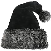 TWSANTAMAS Personalized Santa Hat - Super Soft Plush Christmas Hat for Adults, Unisex Holiday Party Gift