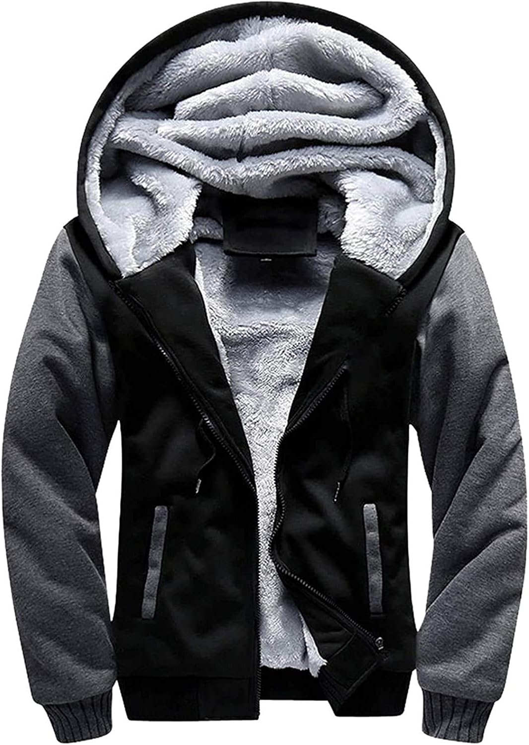GEEK LIGHTING Hoodies for Men Heavyweight Fleece Sweatshirt - Full Zip Up Thick Sherpa Lined at  Men’s Clothing store