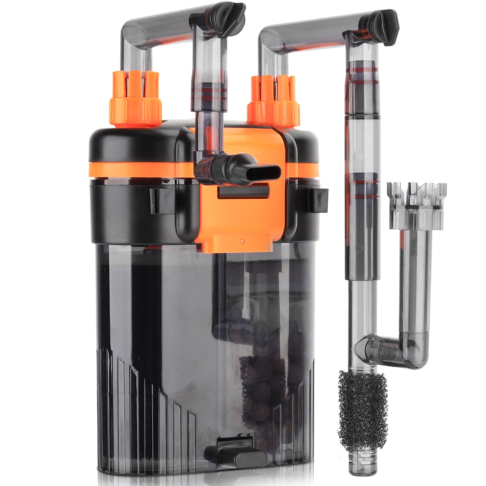 Photo 1 of hygger External Hang-On-Back Canister Aquarium Filter,Quiet Fish Tank Filter with 3-Stage Filtration,Anti-Dry Burn Motor,Adjustable Flow,Oil Skimmer,Duckbill Nozzle,Shower Spray Bar (8W,40-60 Gal)
