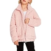 Arshiner Girls Full Zip Fleece Jacket Sherpa Outwear Coat Fall Winter for 4-12Y