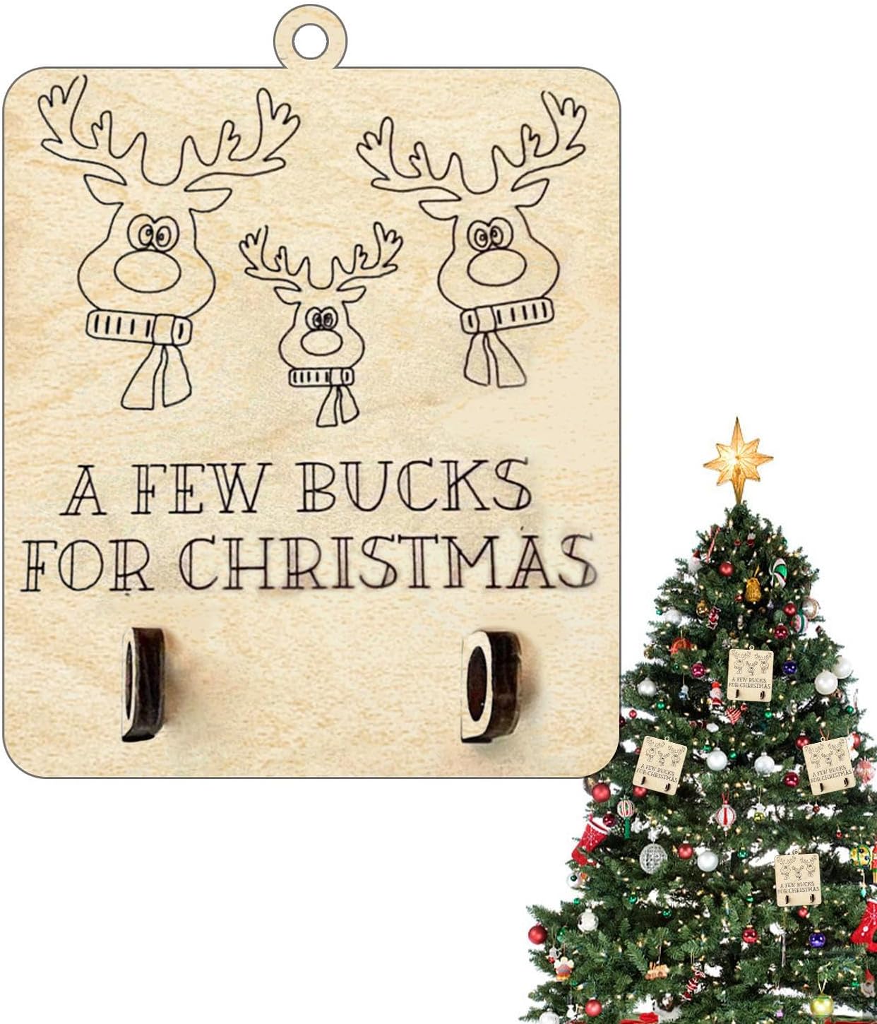 Tree Stands - GUYOS Christmas Money Card Holder,Wooden Money Holder,Christmas Tree Pendant Money Holder,Christmas Money Card Box,Christmas Cash Envelope Holder, Funny Money Holder Gift for Bedroom