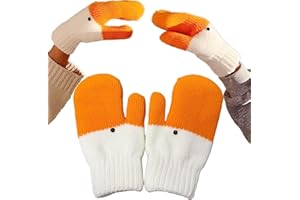 Winter Goose Gloves, Funny Novelty Animal Gloves with Thermal Soft Lining, Cute Goose Mittens Gift for Girl Friend Women, Goo