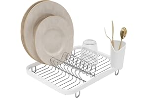 Umbra Sinkin Dish Drying Rack – Dish Drainer Kitchen Sink Caddy with Removable Cutlery Holder, Fits In Sink or on Countertop,