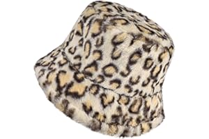 Yonchic Winter Faux Rabbit Hair Soft Plush Bucket Hat, Lovely Fisherman Cap, Fashion Outdoor Thick Warm Sun Cap for Women