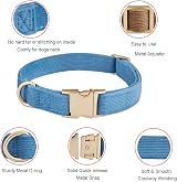 YUDOTE Ultra-soft Dog Collar Natural Cotton Corduroy for Small Dogs Blue-Gray view 3