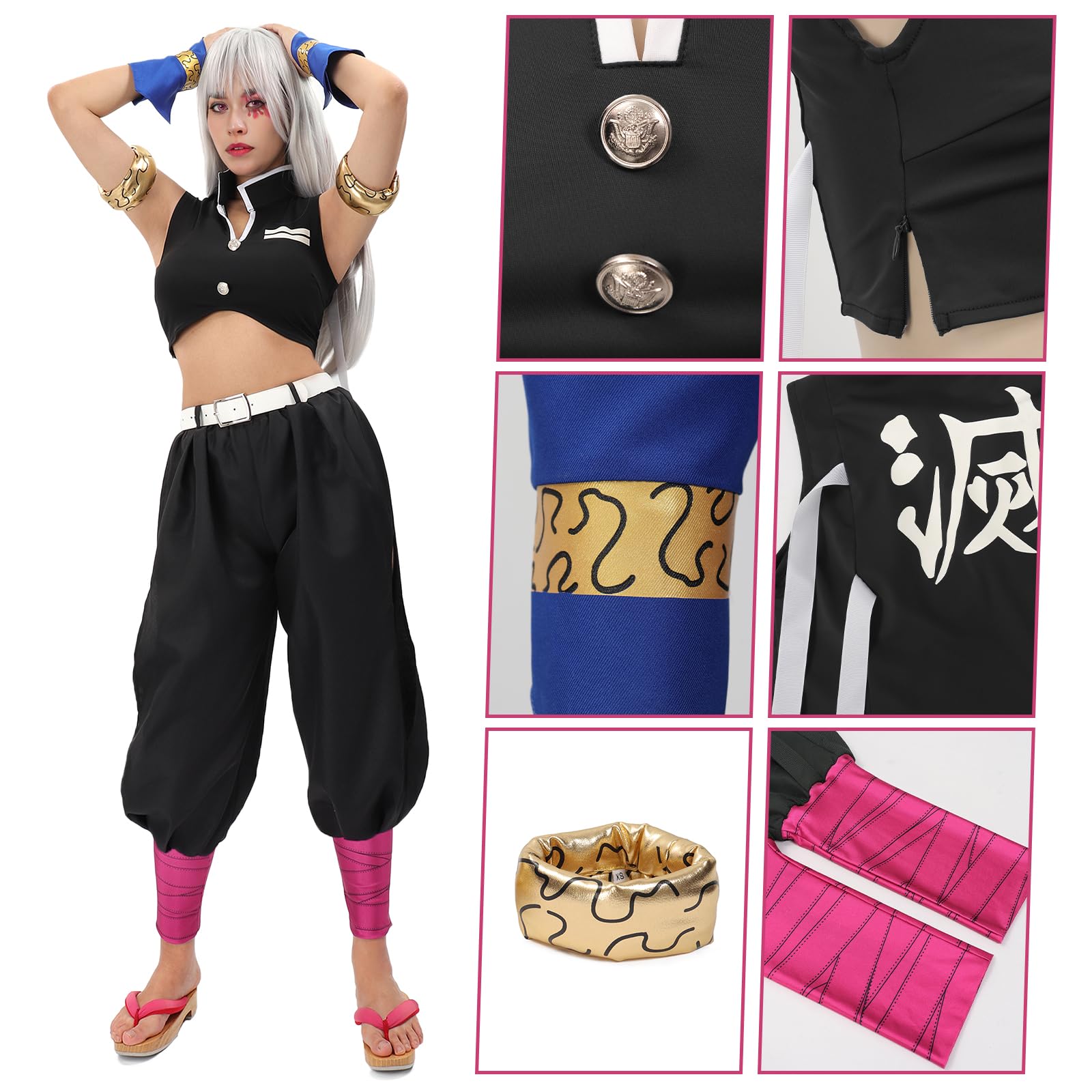 C-ZOFEK Women's Cosplay Costume Full Set with Armband Wrist Brace Gaiters for Halloween Party
