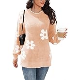 Women's Oversized Fuzzy Sweaters Long Sleeve Crew Neck Knit Soft Pullover Chunky Casual Fall Loose Jumper Top