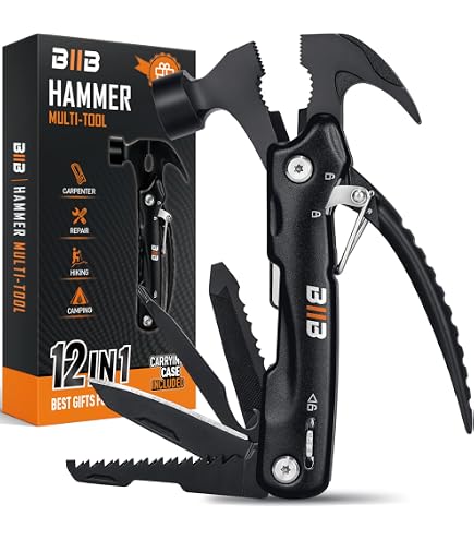 Personalisierter 14-in-1 Multitool Hammer – Mit Gravur, Vatertagsgeschenk, Aus Edelstahl, In Nylontasche