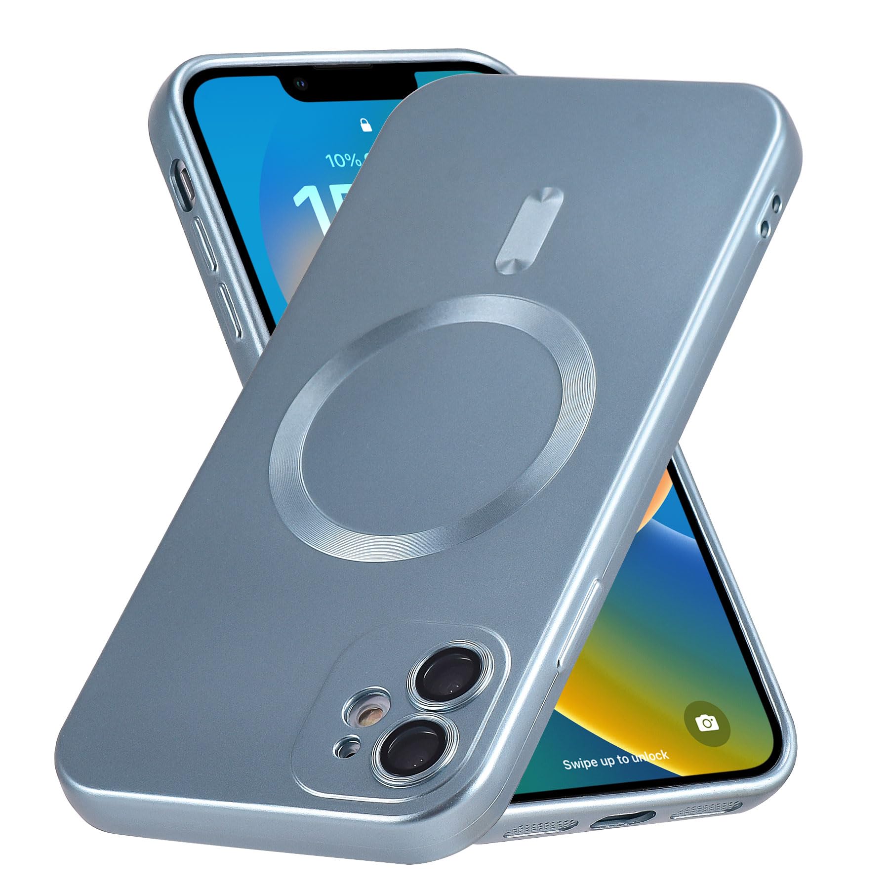 Photo 1 of Yetagso Magnetic for iPhone 11 Case,Soft Slim Fit Anti-Fingerprint Sleek Phone Case Cover with Camera Protection,Compatible with MagSafe,Light Blue