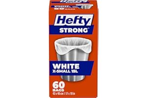 Hefty™ Garbage Bags, Strong X-Small 15 Litres White Kitchen, Easyflaps™, 60 Bags