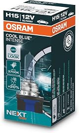 OSRAM COOL BLUE INTENSE H15 Lamp +20% Brightness 3700K Silver Cap