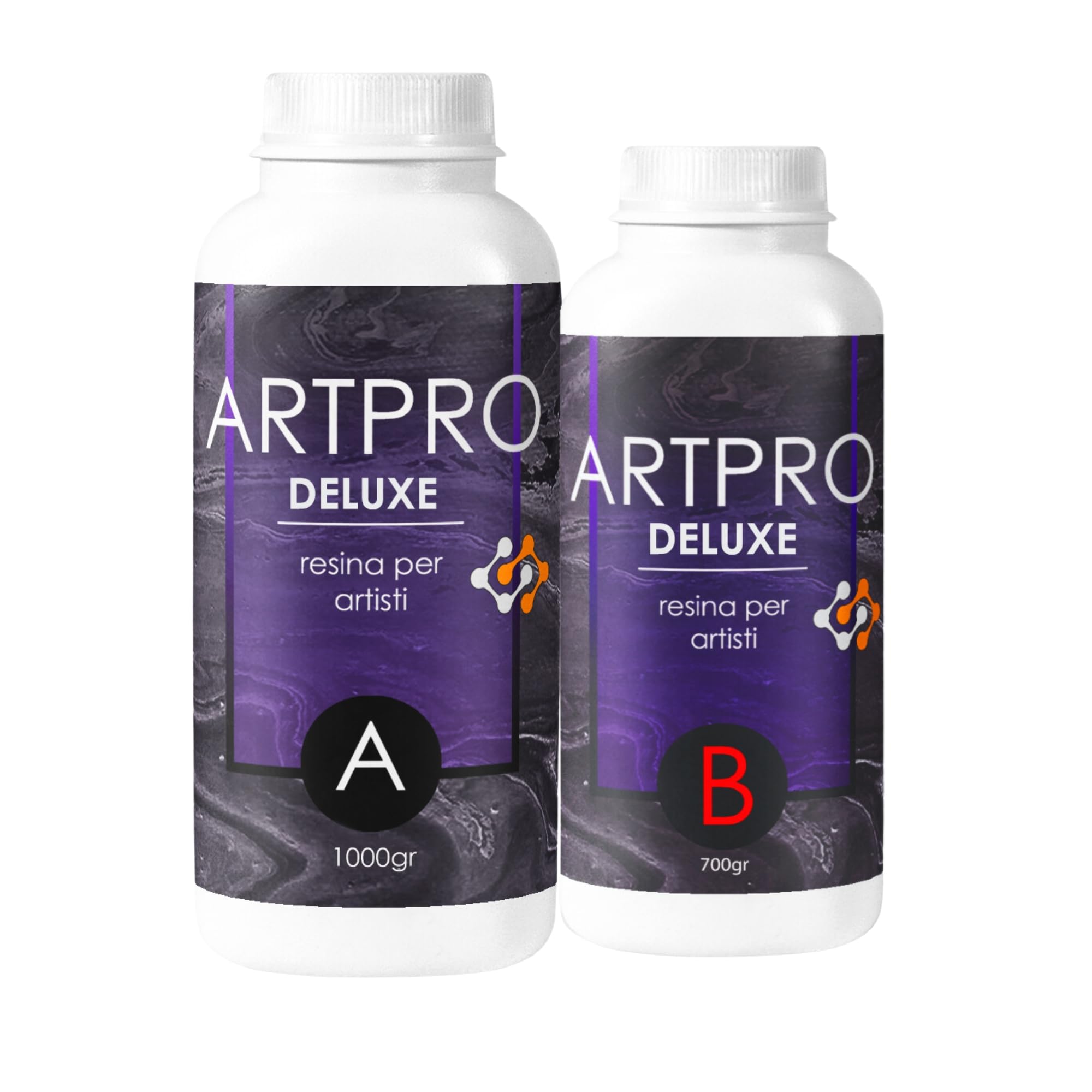 1.7 Kg [59.9Oz] Art Pro Deluxe Epoxy Resin: Ideal For Sloped/Vertical Surfaces, For Coatings, Coasters, Trays - Non-toxic Certified - Technical Assistance in Italian - 100% Made in Italy