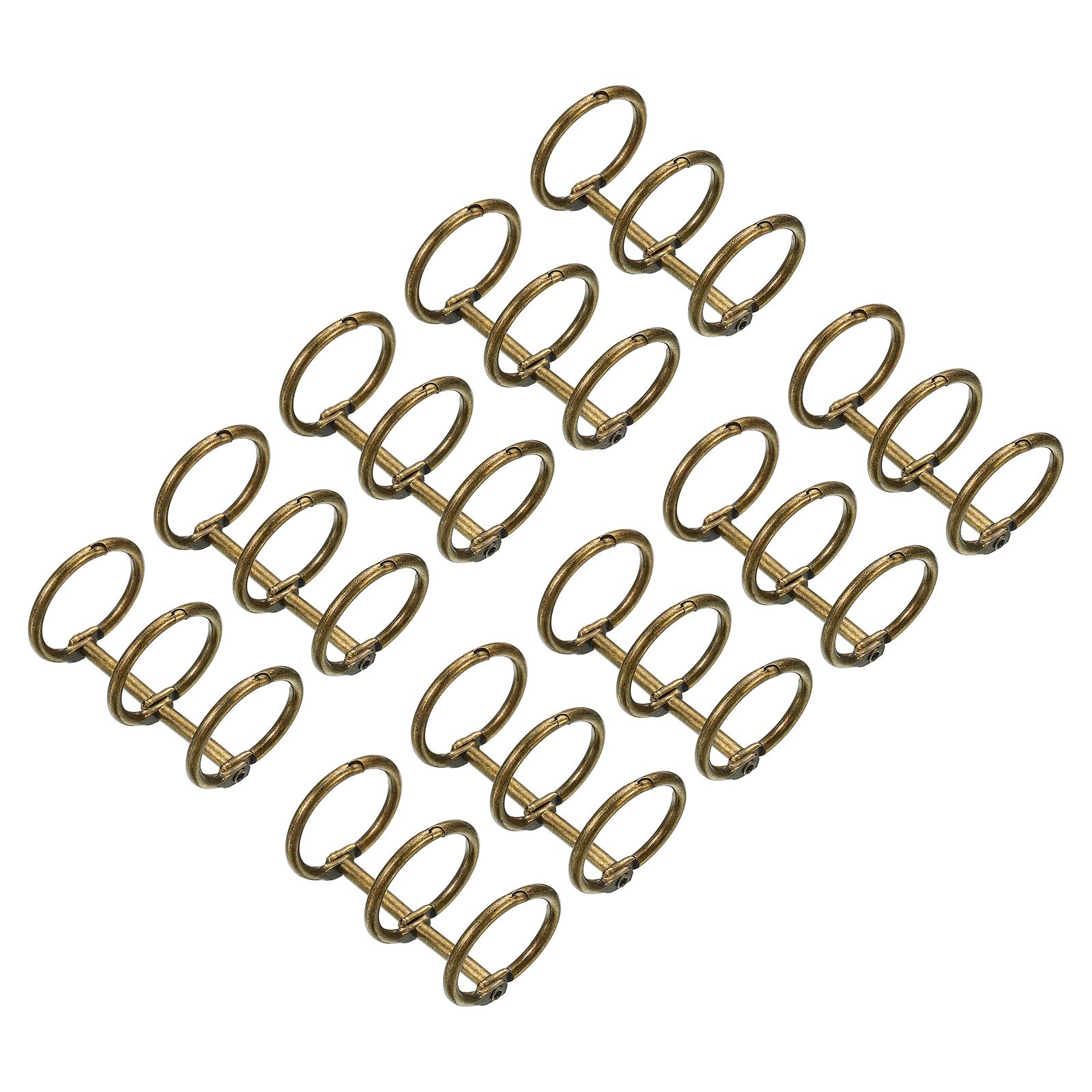 PATIKIL 0.79" Dia 3-Rings Book Rings, 10 Pack Metal Binder Rings Loose Leaf Ring Detachable for Office Desk Calendar Photo Album, Bronze