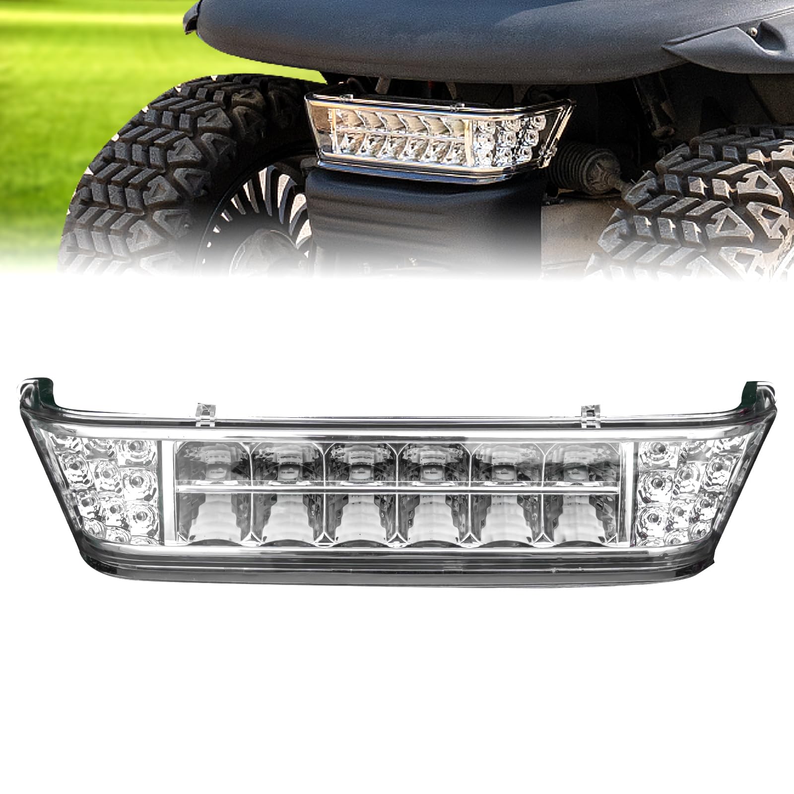 Photo 1 of NOKINS Golf Cart LED Headlight Bar for Club Car Precedent 2004-UP Electric Gas Golf Cart, 12V Front Head Light Bar, Replaces OEM 102524801,1025248-01