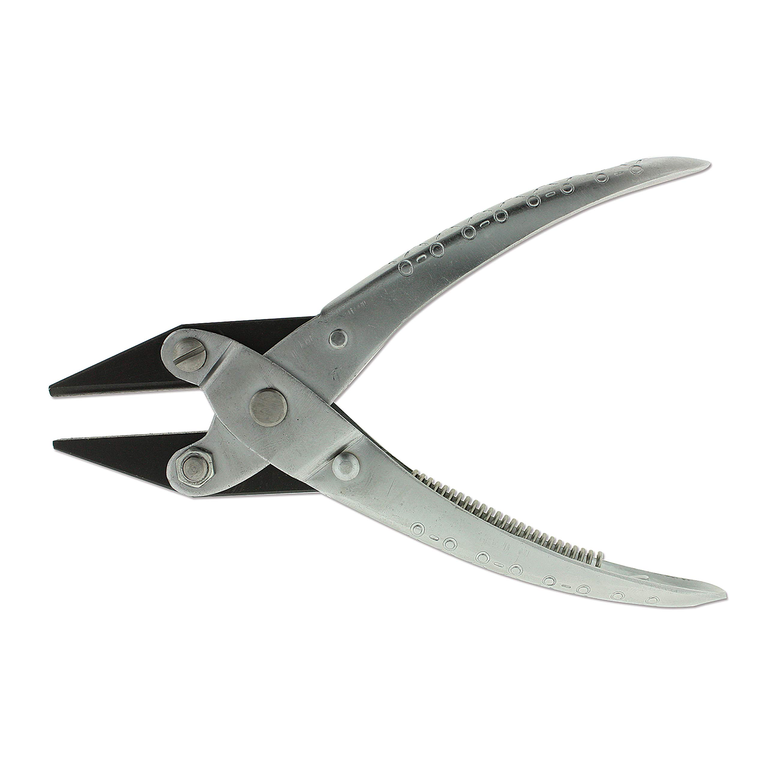 The Beadsmith Half Round/Flat Nose Parallel Pliers, 5.5 inches (140mm) Steel Tool for Jewelry Making, with Spring