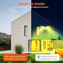JJC LED Outdoor Security Lights Motion Sensor Flood