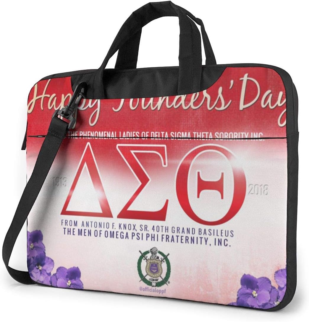 Dxddsdks Omega Psi Phi Laptop Shoulder Bag Notebook Soft Carring Tablet Travel Case 14 inch