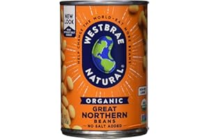 Westbrae Natural Organic Great Northern Beans, No Salt Added, 15 Oz (Pack of 12)