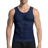JESIDO 3 Pack Compression Shirt Men Body Shaper Vest Workout Tank Top | Tummy Control Slimming Undershirts,Gym Shapewear for Mens,Hides Man Boobs