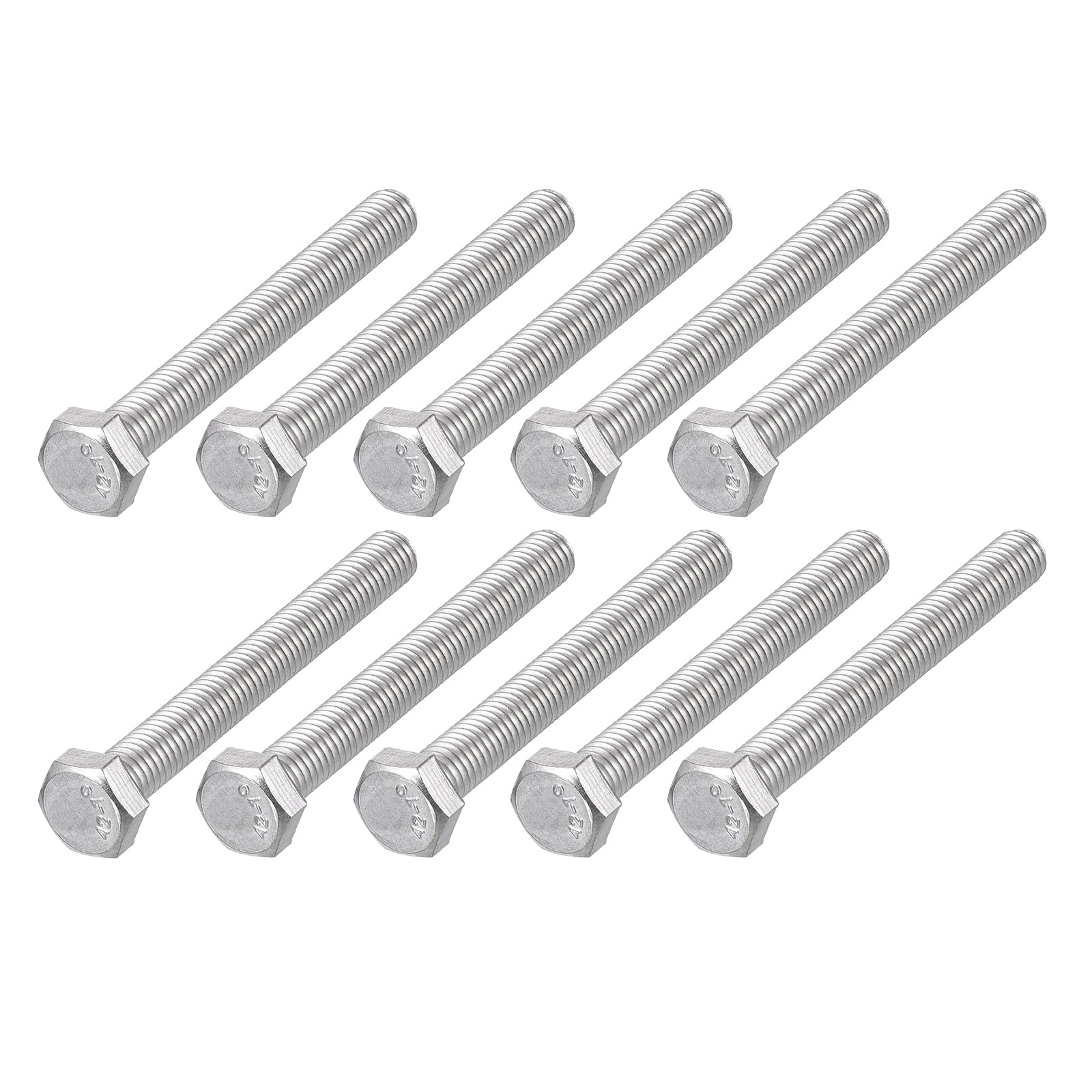 METALLIXITY Hex Bolts (M5-0.8x45mm) 15Pcs, 304 Stainless Steel Coarse Fully Threaded Hex Head Screw Bolt Machine Screws - for Furniture Repair, Silver