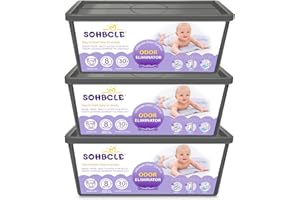 SOHBCLE Refills Compatible with Genie Easy Roll Signature Diaper Pail and Platinum Diaper Pail, Upgraded 90 Bags Hold up to 4200 Newborn Diapers, Extra Thickness Powerful Odor Control, Plant Scented