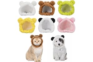 CooShou Cat Warm Hats Stylish Adjustable Hats for Cat Puppy Cozy Headwear Winter Costume for Cats Small Dogs 6 PCS