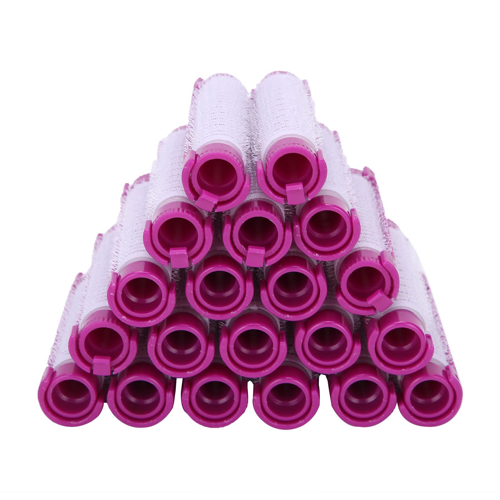 20pcs Perm Rods for Long and Short Hair, Plush Lock Design, No Damage, No Heat, DIY Hairdressing Tools, Hair Rollers with Hair Cold Wave Rods (Purple)