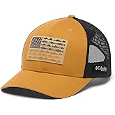 Columbia Unisex Unisex PFG Fish Flag Mesh Snap Back Hat, Maple Sugar/Black/Fish Flag, One Size