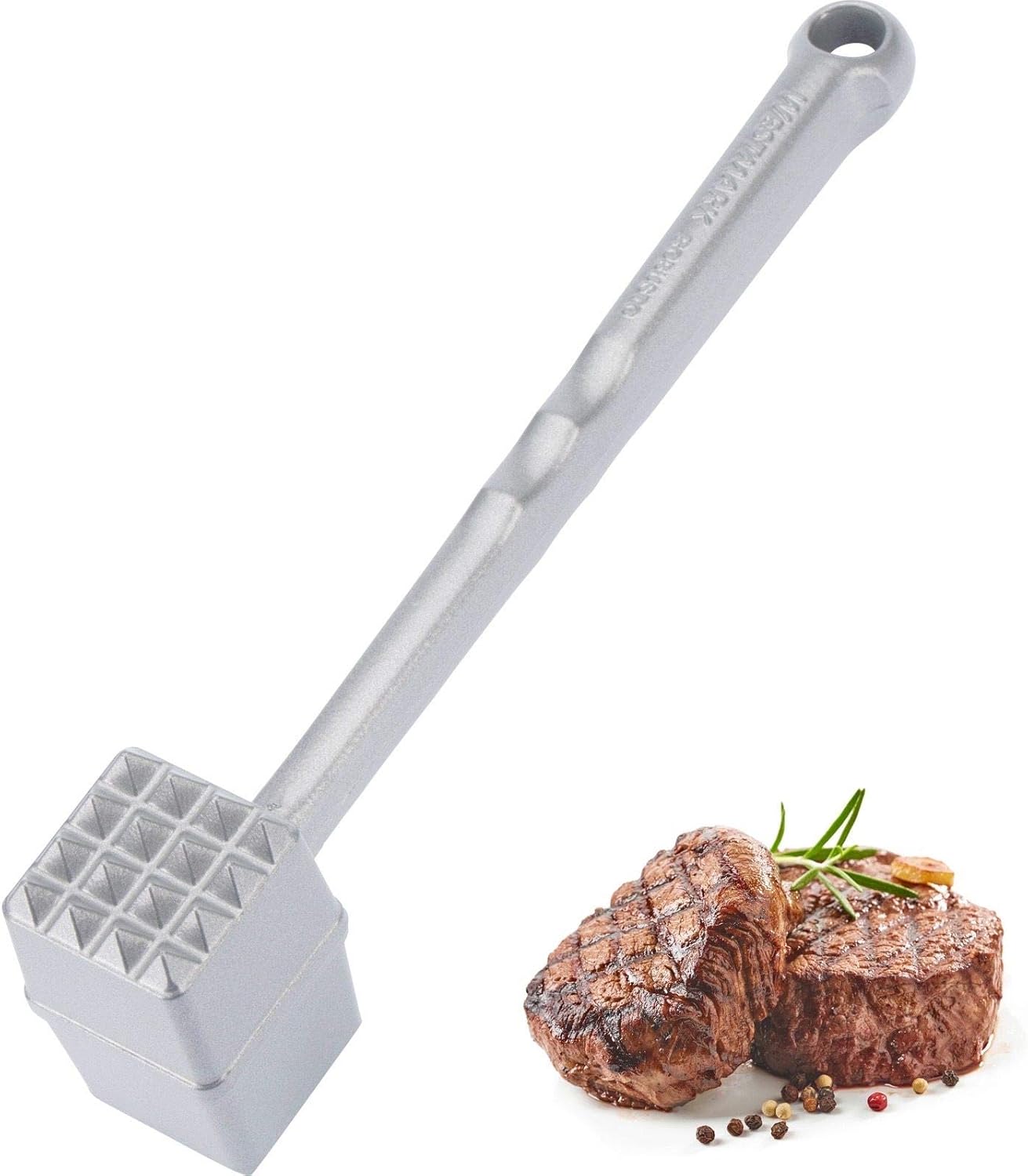 Westmark Meat hammer Robusto, aluminium, Silver, 21.5 x 6 x 3.5 cm